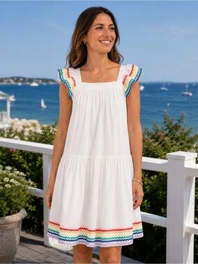 SEA NEW YORK - Girls 14 or Women’s Petite XS Ria Rickrack colorful Dress NWT